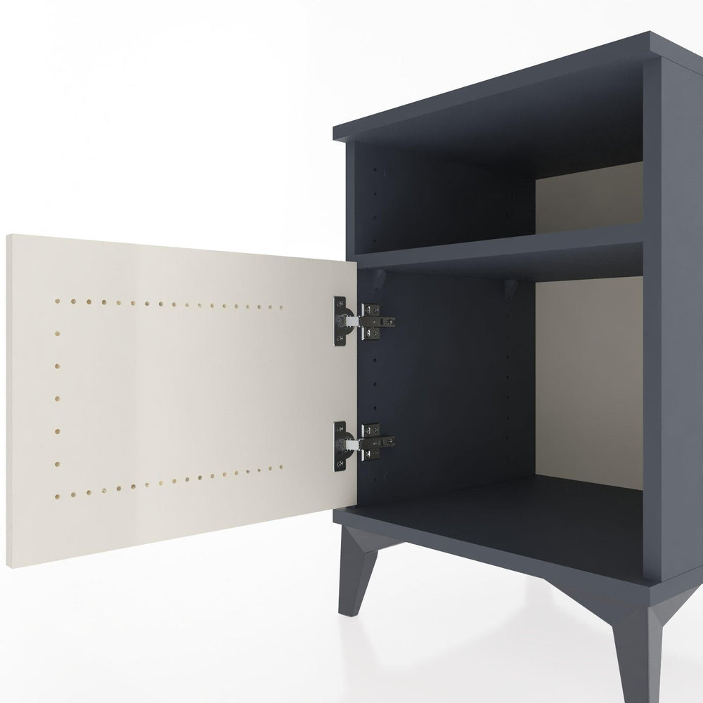 Woodntry Modular Nightstand Anthracite 44x44x52 cm with Cover and Shelf KR7-2