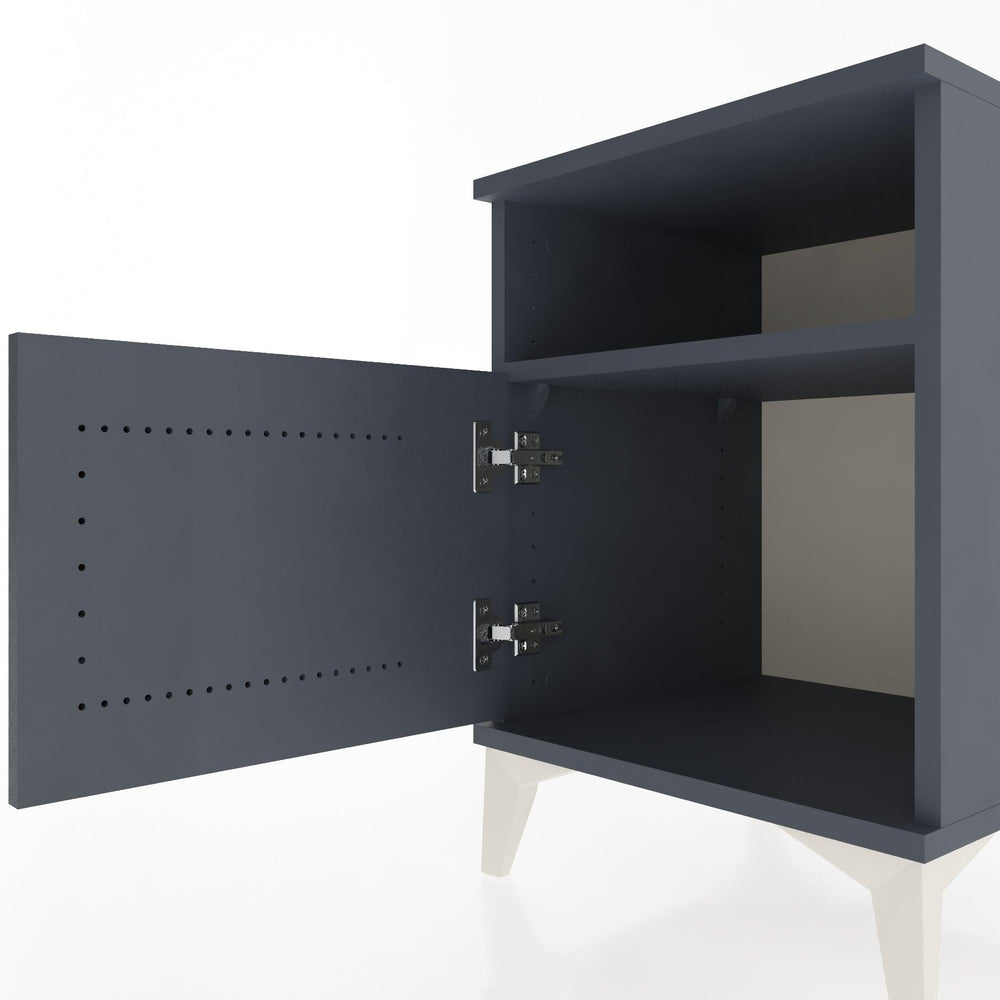 Woodntry Modular Nightstand Anthracite 44x44x52 cm with Cover and Shelf KR7-2