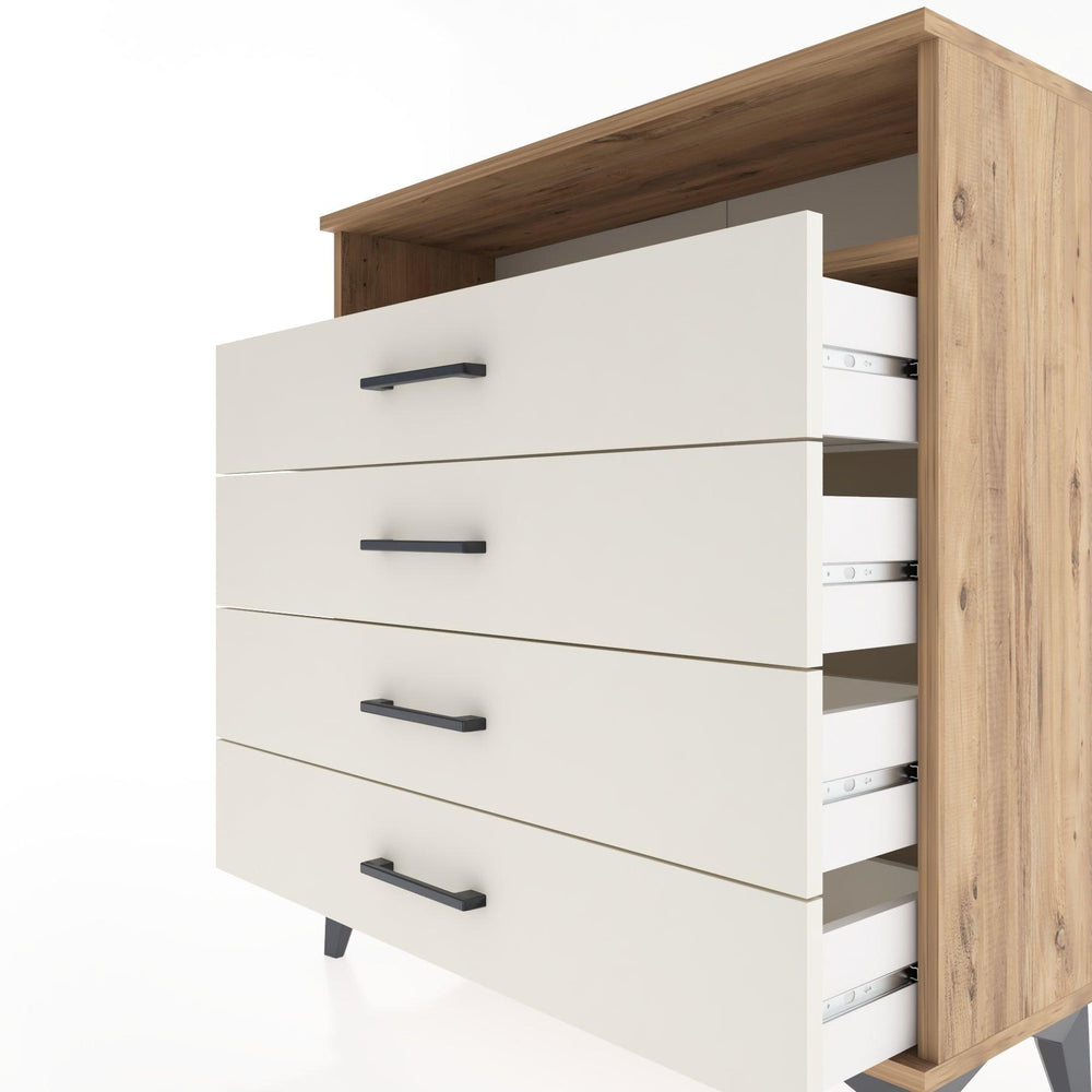 Woodntry Modular Dresser Pine 88x30x84 cm with Drawers and Shelves CR7-3