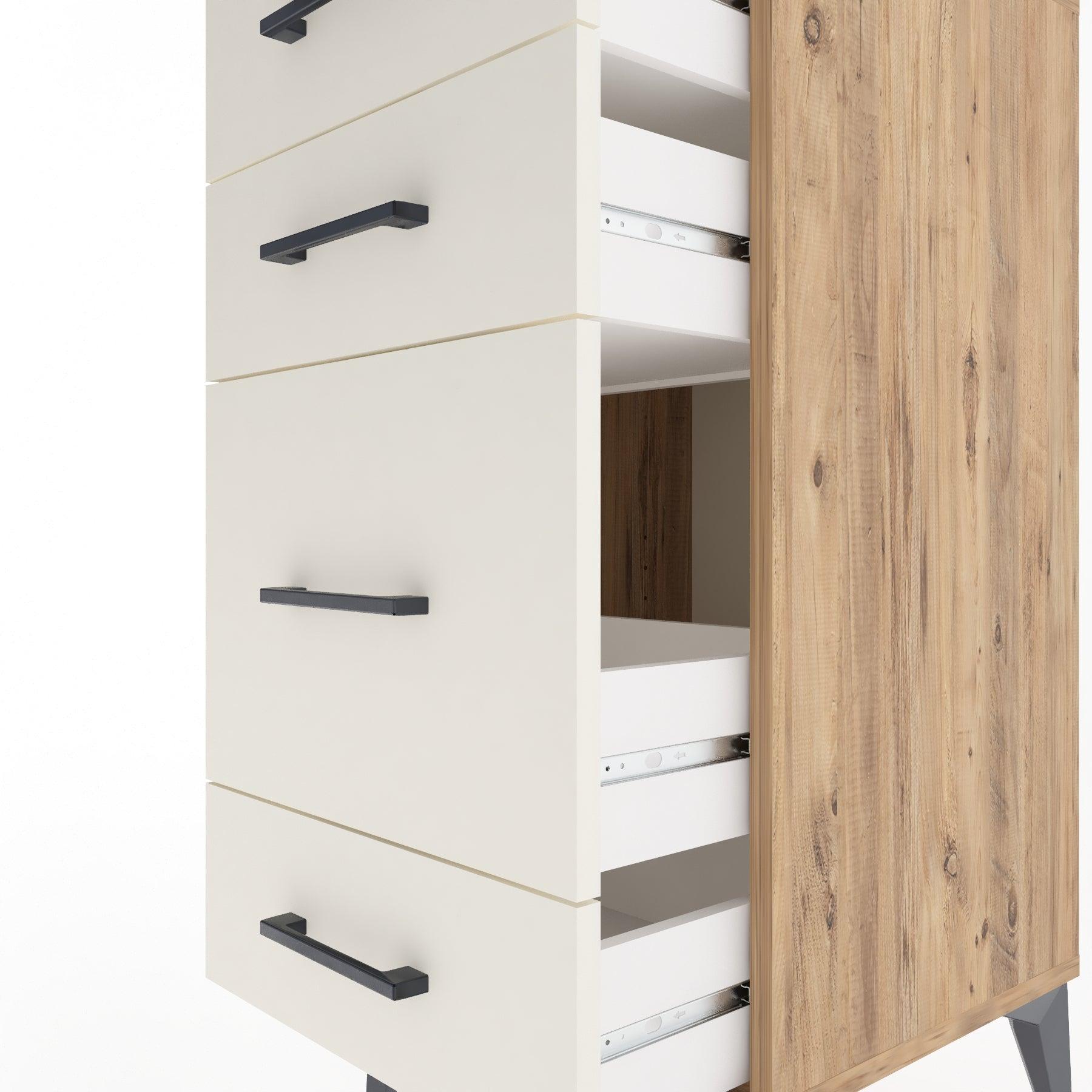 Woodntry Modular Nightstand Pine 44x44x84 cm Drawer C7-3