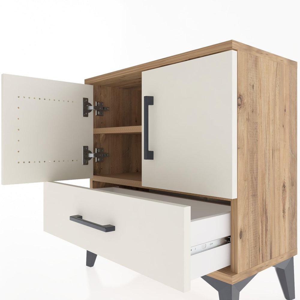 Woodntry Modular Nightstand Pine 60x30x52 cm with Cover and Drawer KC7-3