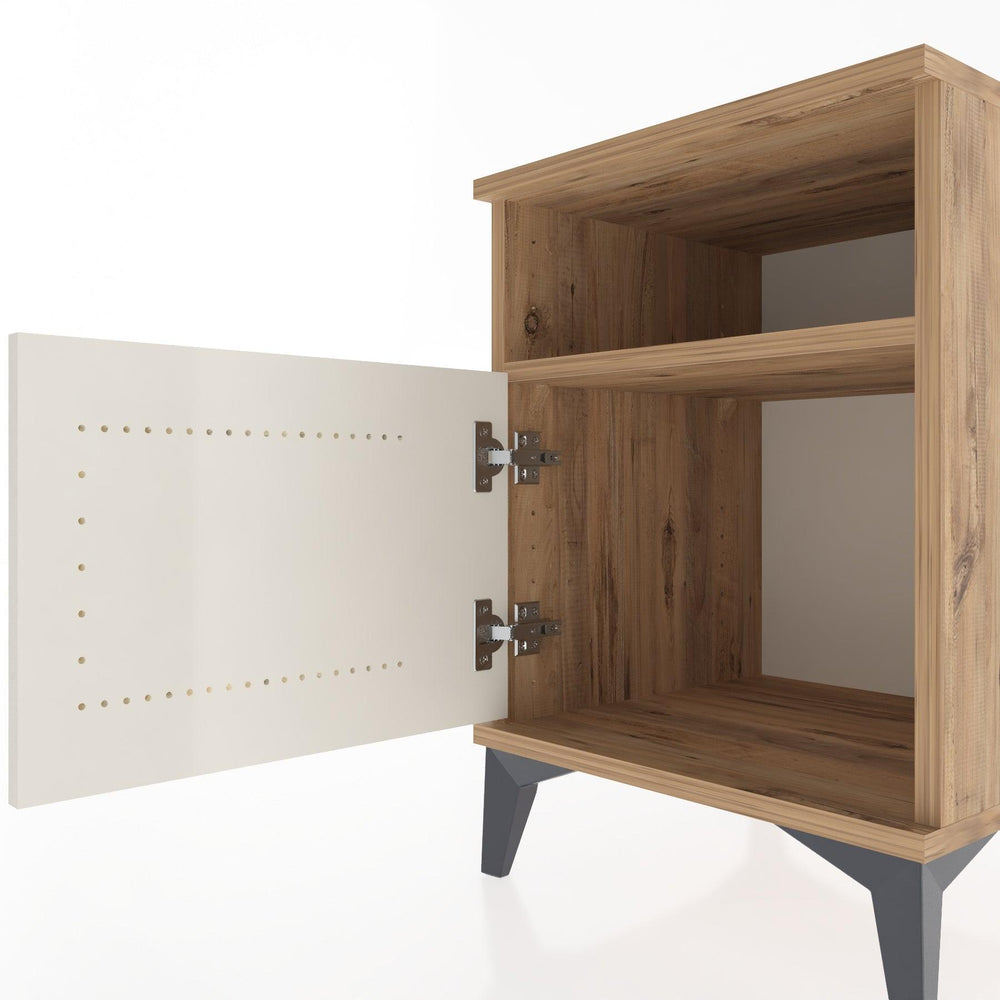 Woodntry Modular Nightstand Pine 44x44x52 cm with Cover and Shelf KR7-3