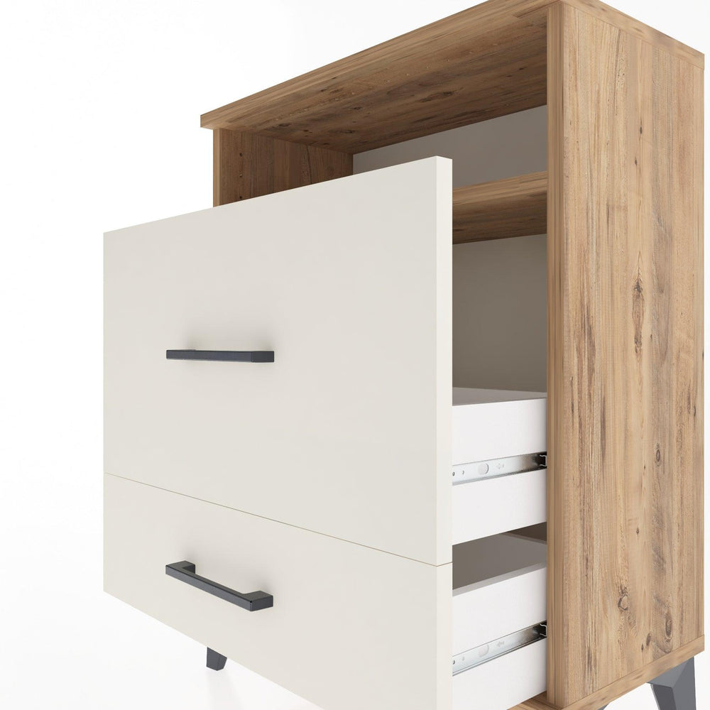 Woodntry Modular Nightstand Pine 60x30x68 cm with Drawers and Shelves CR7-3