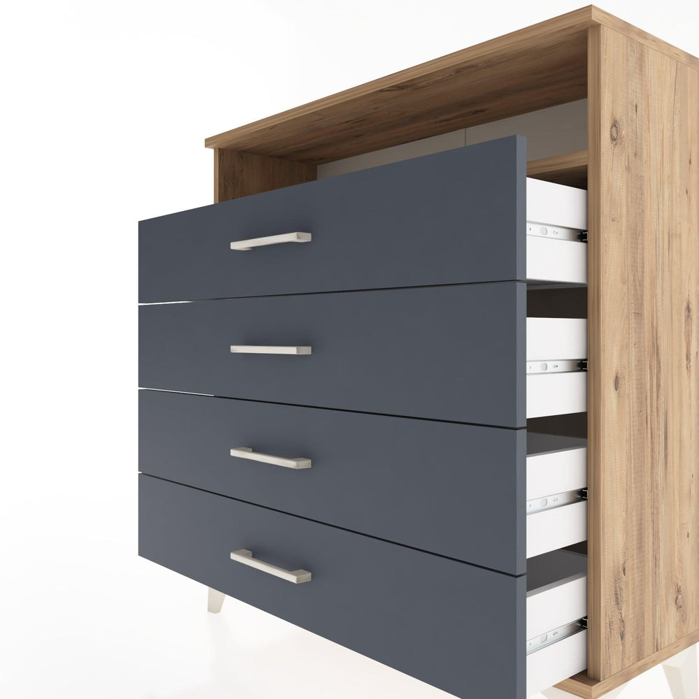 Woodntry Modular Dresser Pine 88x30x84 cm with Drawers and Shelves CR7-3