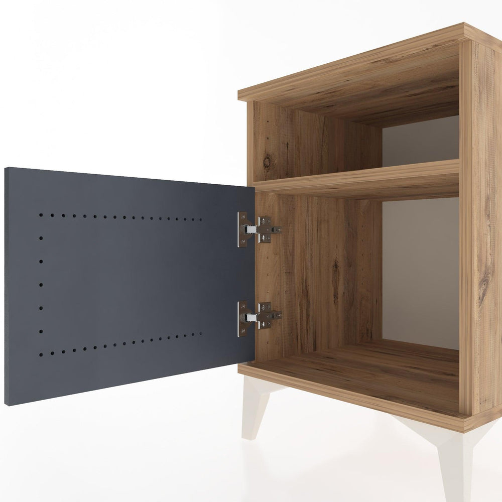 Woodntry Modular Nightstand Pine 44x44x52 cm with Cover and Shelf KR7-3