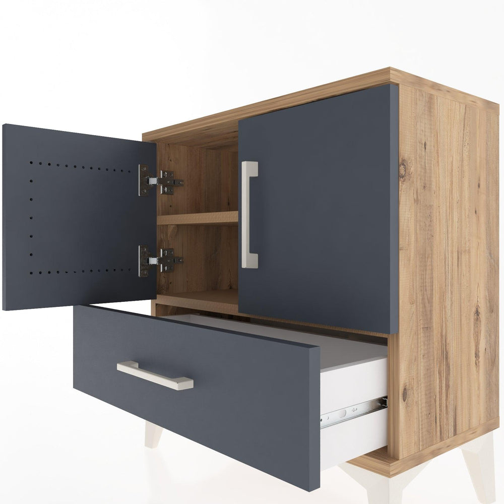 Woodntry Modular Nightstand Pine 60x30x52 cm with Cover and Drawer KC7-3