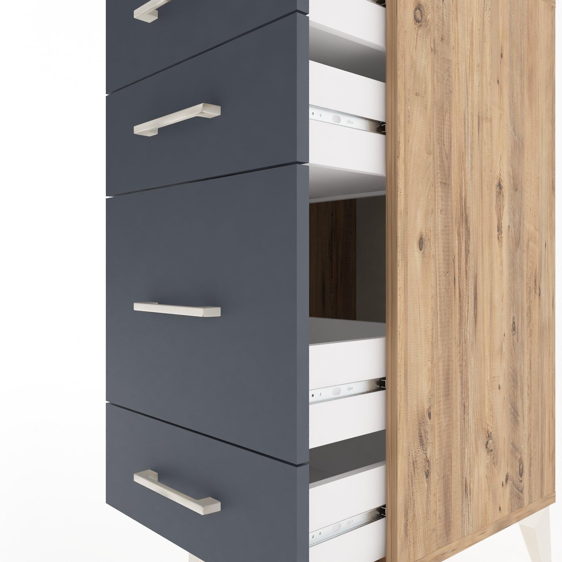 Woodntry Modular Nightstand Pine 44x44x84 cm Drawer C7-3