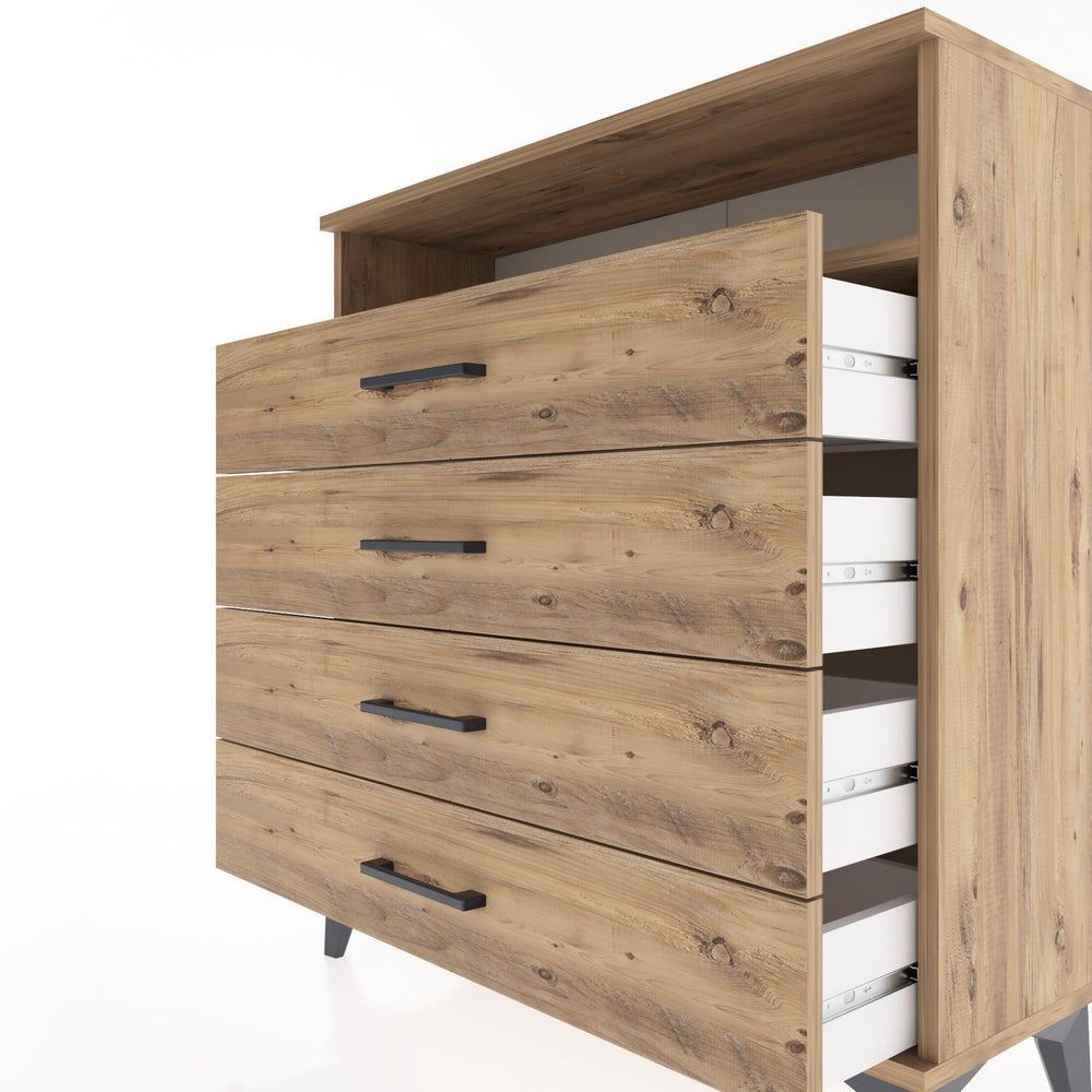 Woodntry Modular Dresser Pine 88x30x84 cm with Drawers and Shelves CR7-3