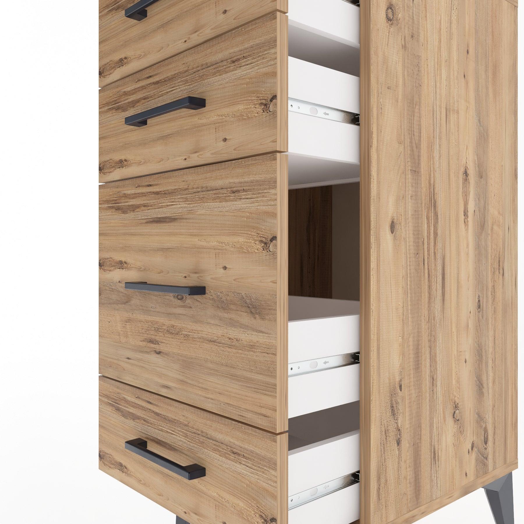 Woodntry Modular Nightstand Pine 44x44x84 cm Drawer C7-3