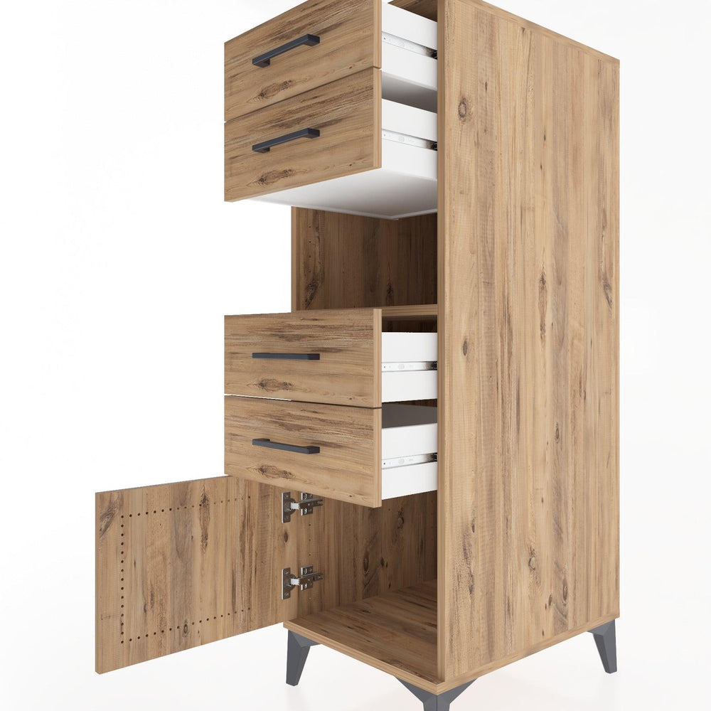 Woodntry Modüler Dolap Çam 44x59x122 cm Fonksiyonel F7-3