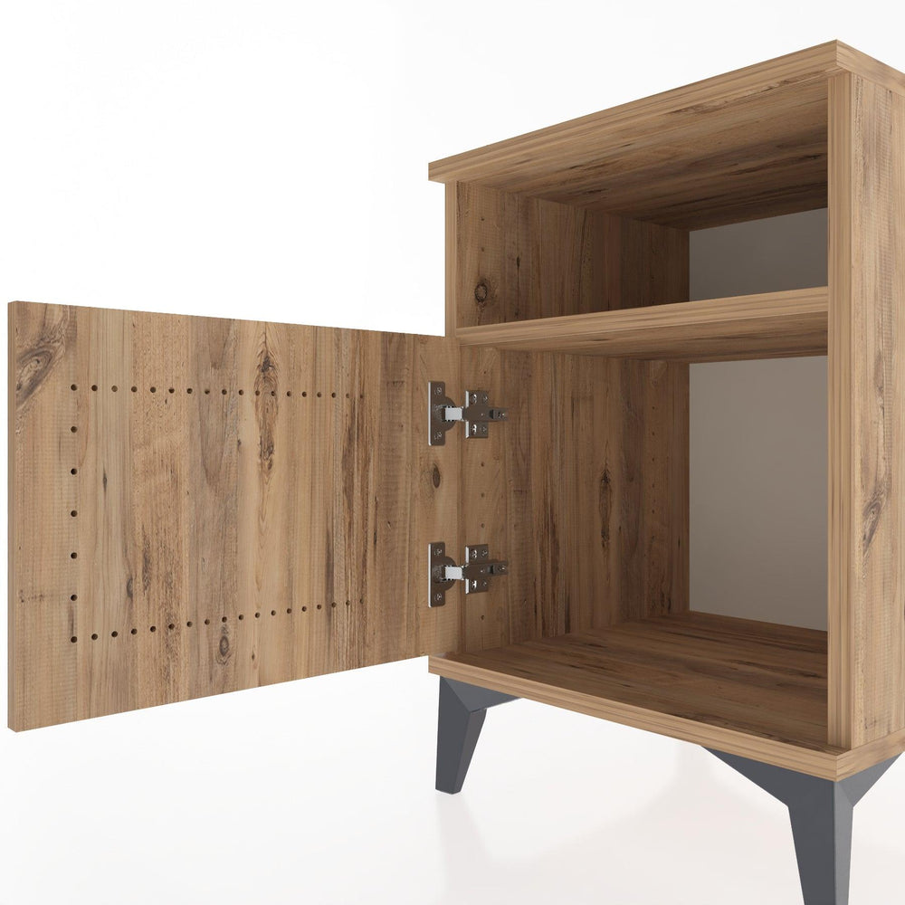 Woodntry Modular Nightstand Pine 44x44x52 cm with Cover and Shelf KR7-3