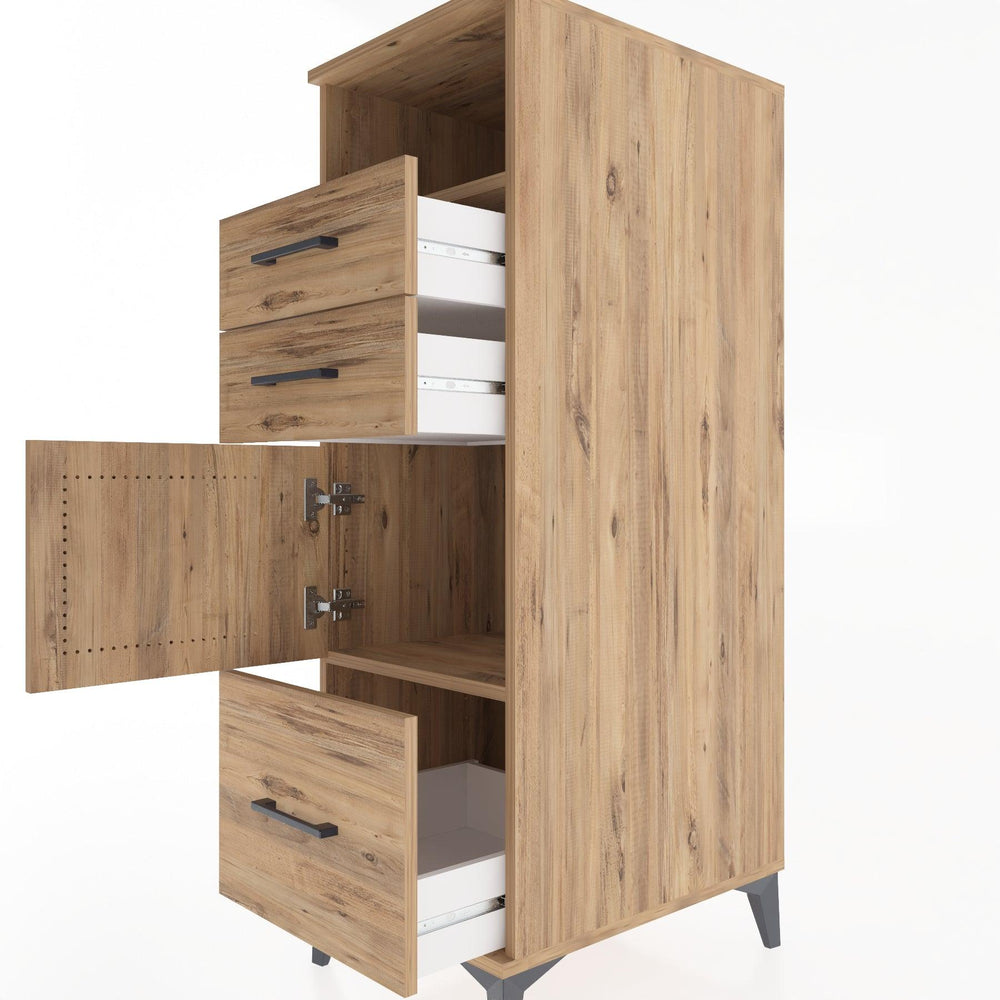 Woodntry Modüler Dolap Çam 44x30x122 cm Fonksiyonel F107-3