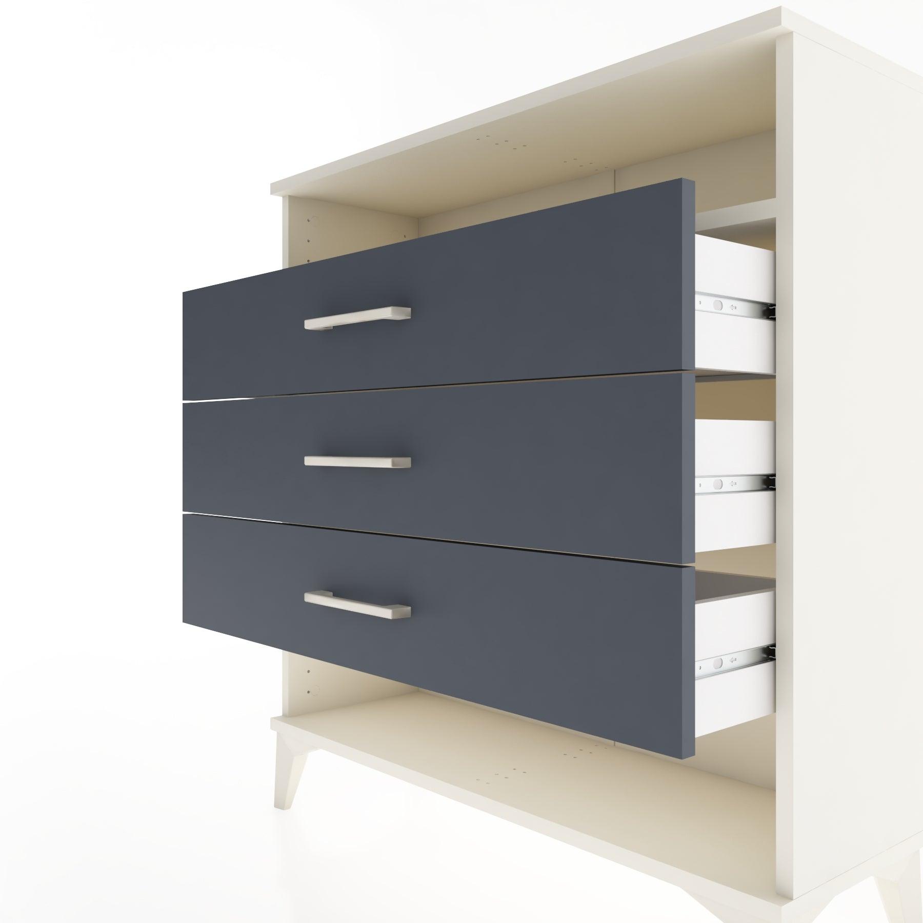 Woodntry Modular Dresser Moonstone 88x30x84 cm with Drawers and Shelves CR8-1