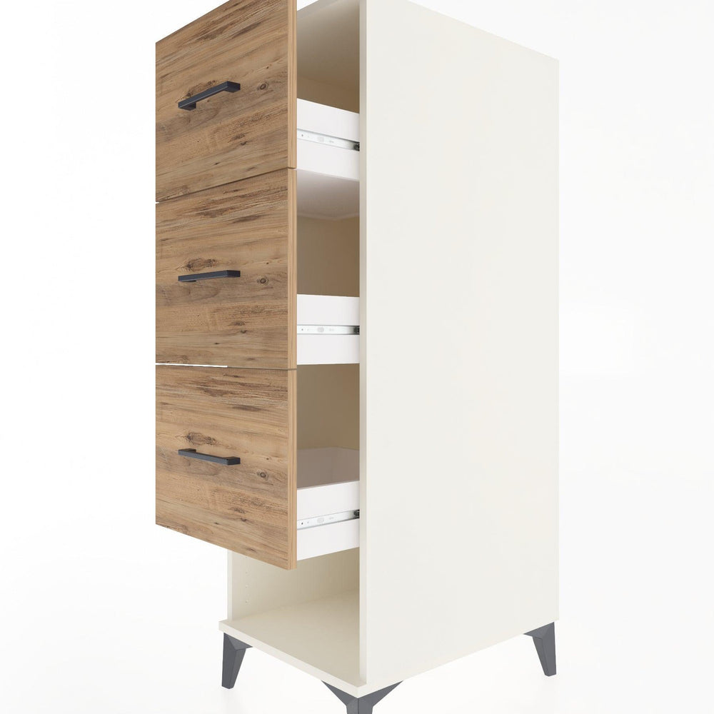 Woodntry Modular Cabinet Moonstone 44x59x122 cm with Drawers and Shelves CR108-1