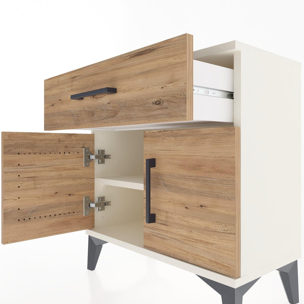 Woodntry Modular Nightstand Moonstone 60x30x52 cm with Cover and Drawer KC8-1