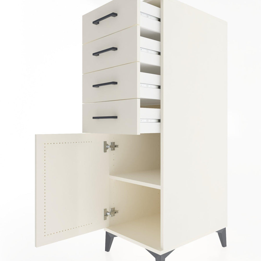 Woodntry Modüler Dolap Aytaşı 44x30x122 cm Kapaklı ve Çekmeceli KC58-1