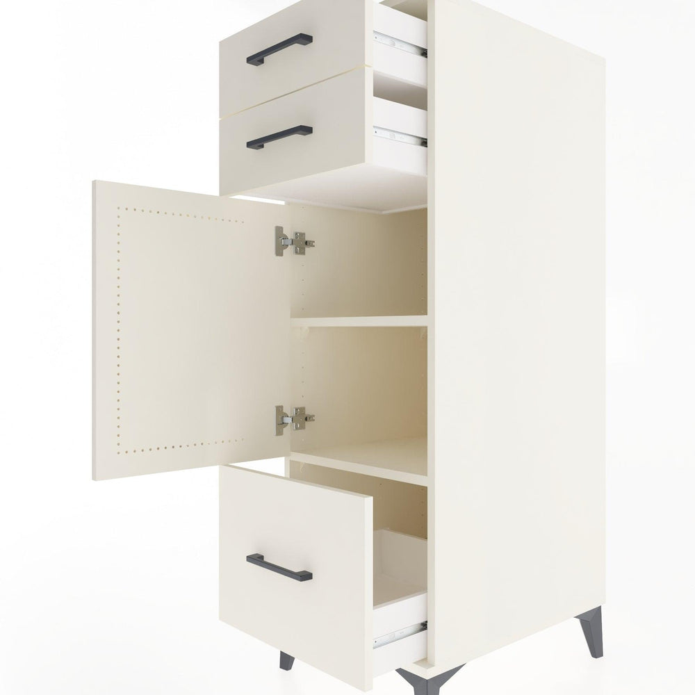 Woodntry Modüler Dolap Aytaşı 44x59x122 cm Kapaklı ve Çekmeceli KC8-1