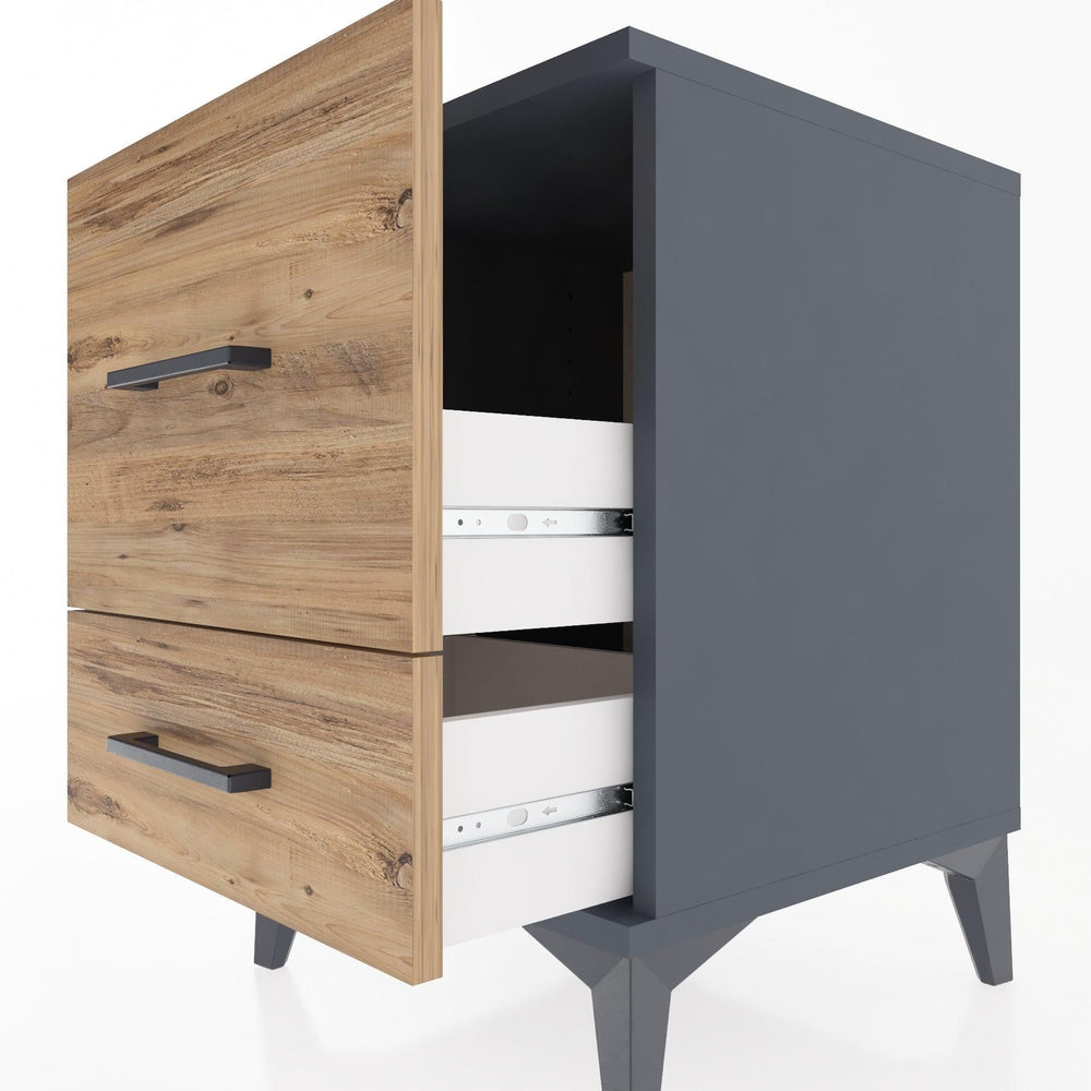 Woodntry Modular Nightstand Anthracite 44x44x52 cm Drawer C8-2