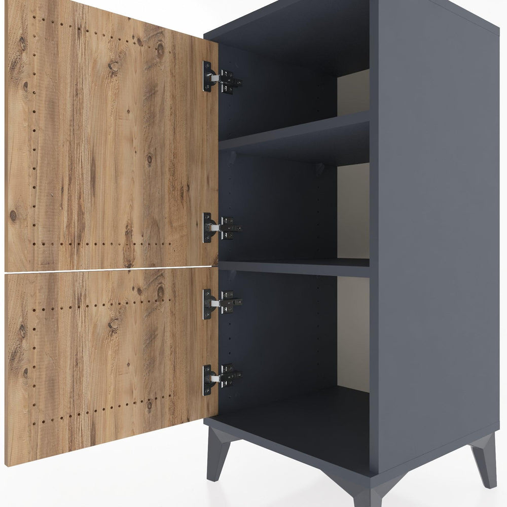 Woodntry Modüler Komodin Antrasit 44x44x84 cm Kapaklı K30-2