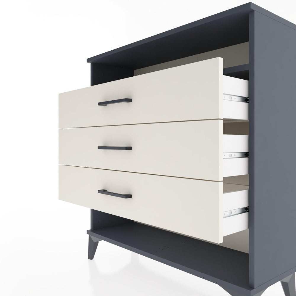 Woodntry Modüler Şifonyer Antrasit 88x30x84 cm Çekmeceli ve Raflı CR8-2