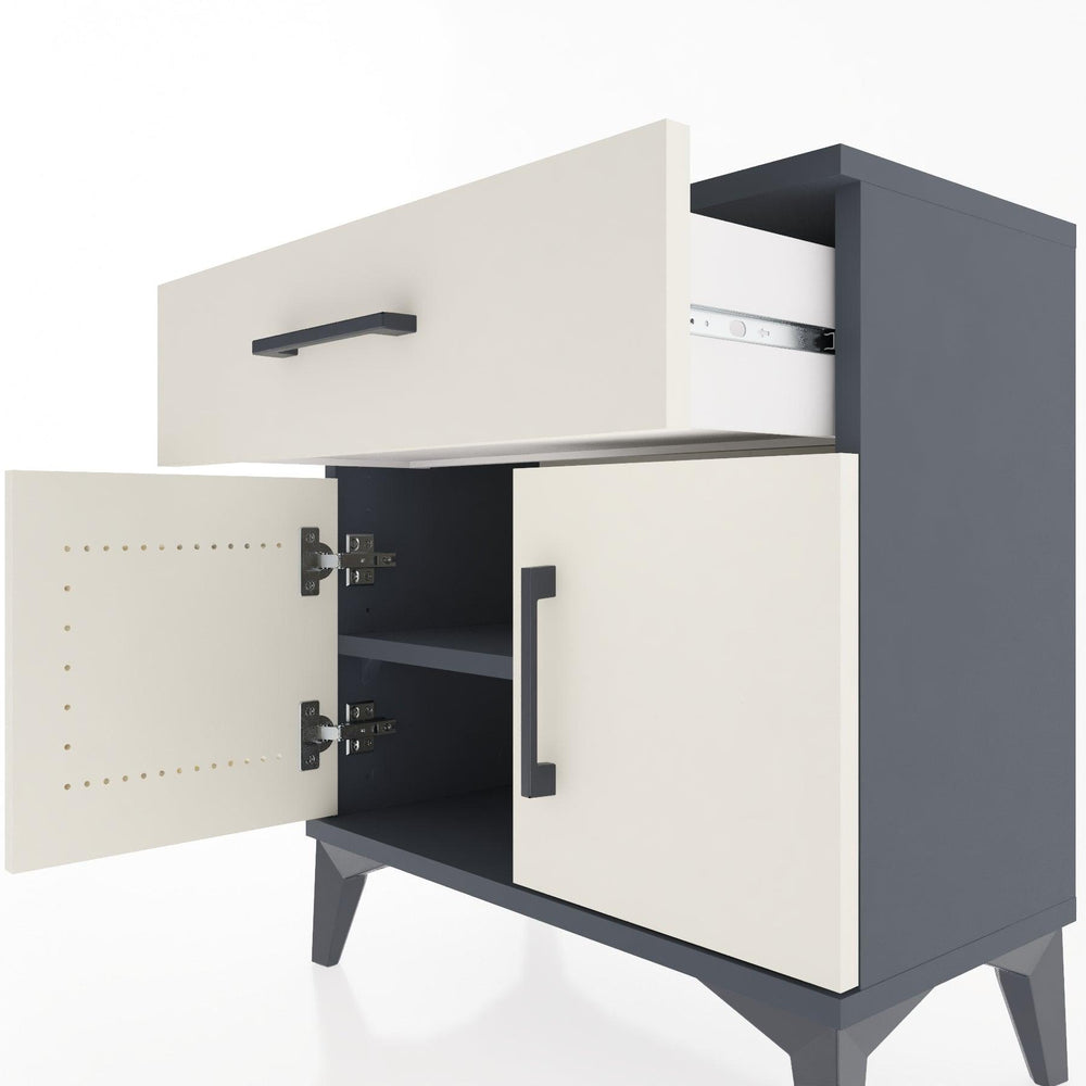 Woodntry Modular Nightstand Anthracite 60x30x52 cm with Cover and Drawer KC8-2