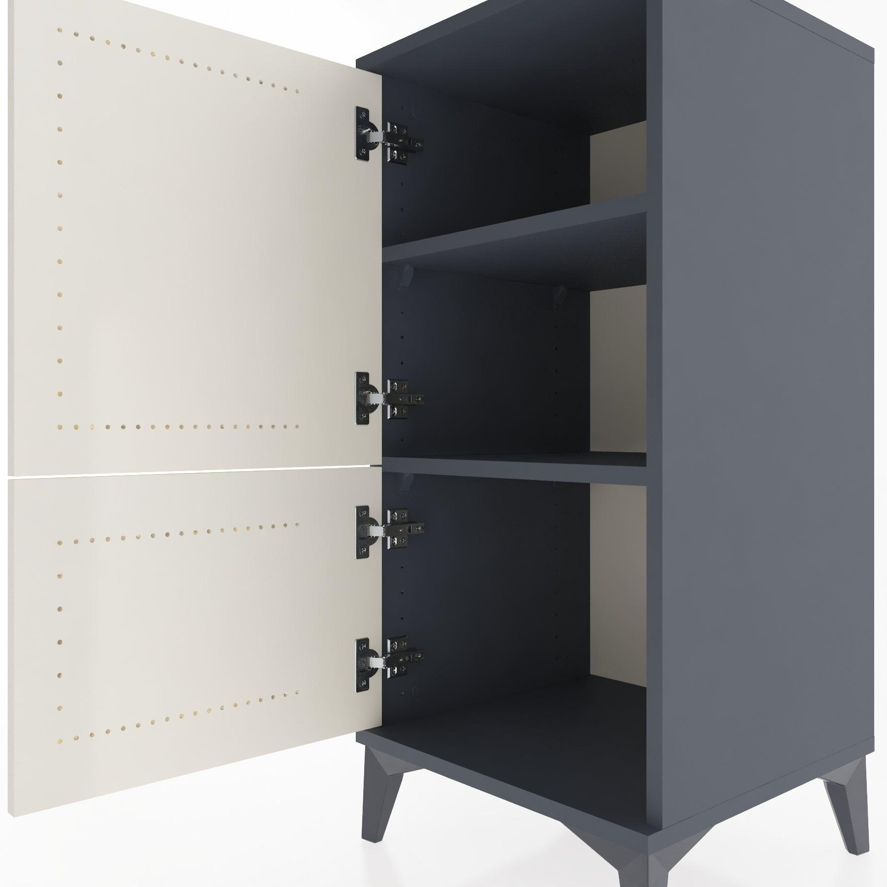 Woodntry Modular Nightstand Anthracite 44x44x84 cm with Lid K30-2