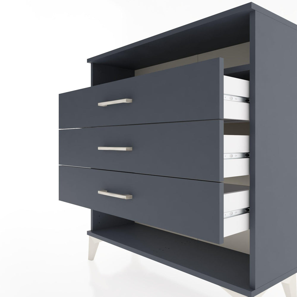 Woodntry Modüler Şifonyer Antrasit 88x30x84 cm Çekmeceli ve Raflı CR8-2