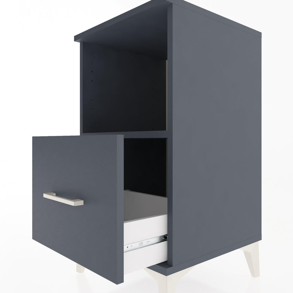 Woodntry Modular Nightstand Anthracite 44x44x68 cm with Drawers and Shelves CR8-2