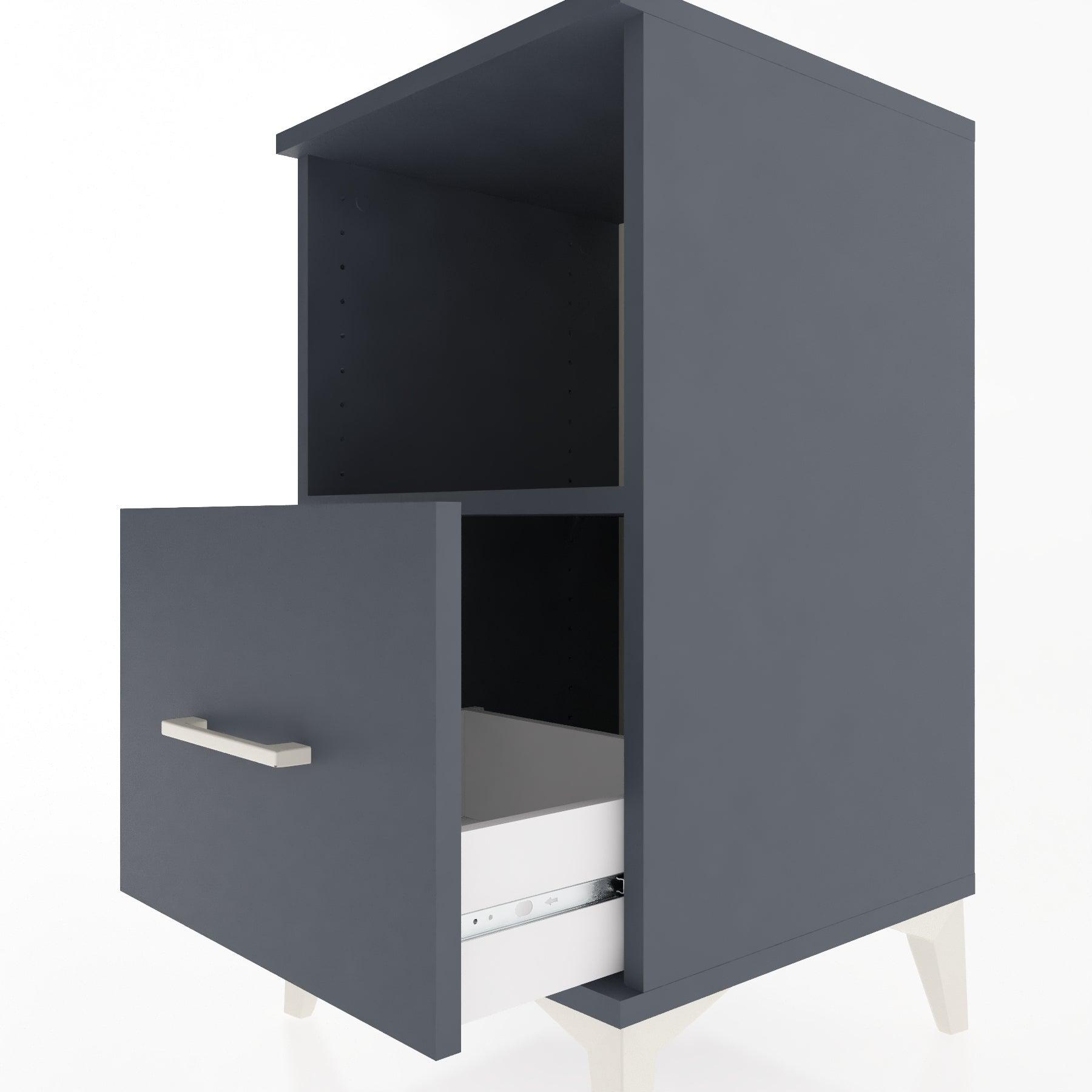 Woodntry Modular Nightstand Anthracite 44x44x68 cm with Drawers and Shelves CR8-2