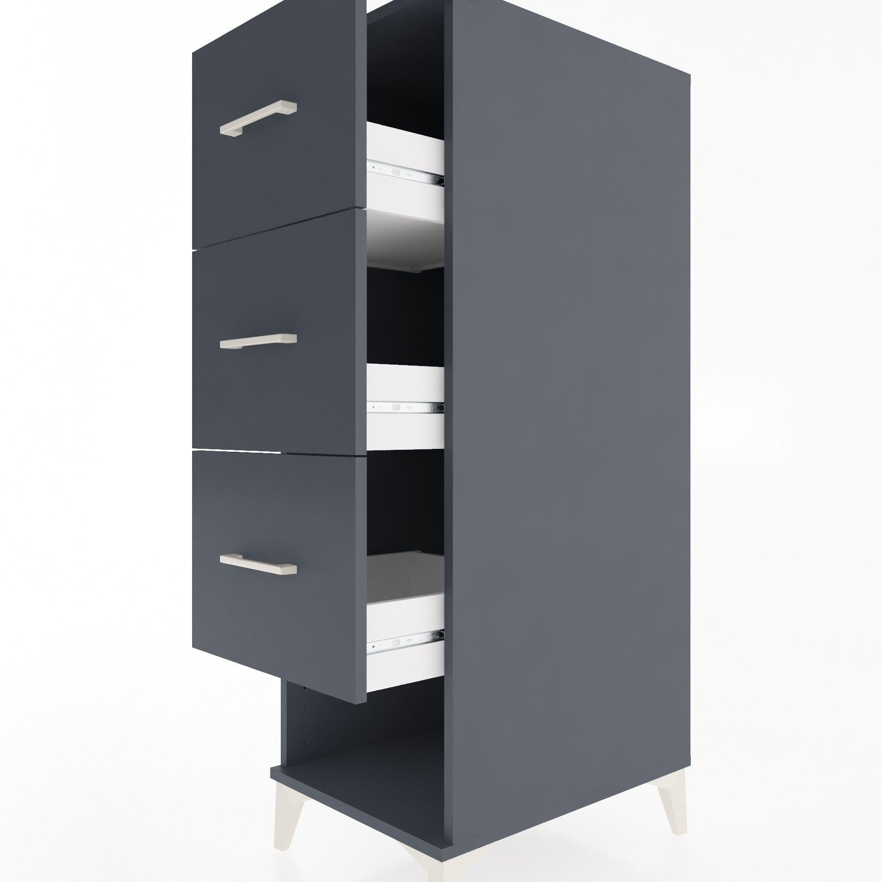 Woodntry Modular Cabinet Anthracite 44x30x122 cm with Drawers and Shelves CR108-2