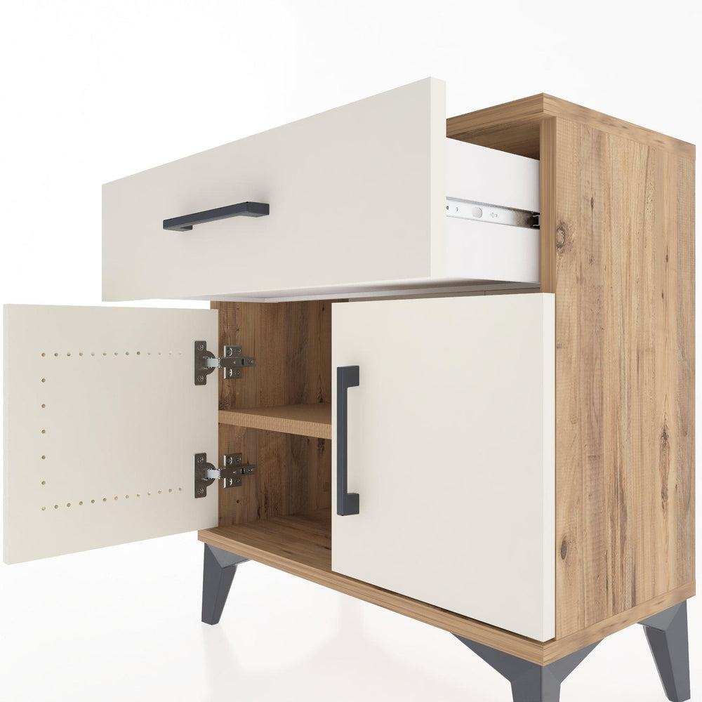 Woodntry Modular Nightstand Pine 60x30x52 cm with Cover and Drawer KC8-3