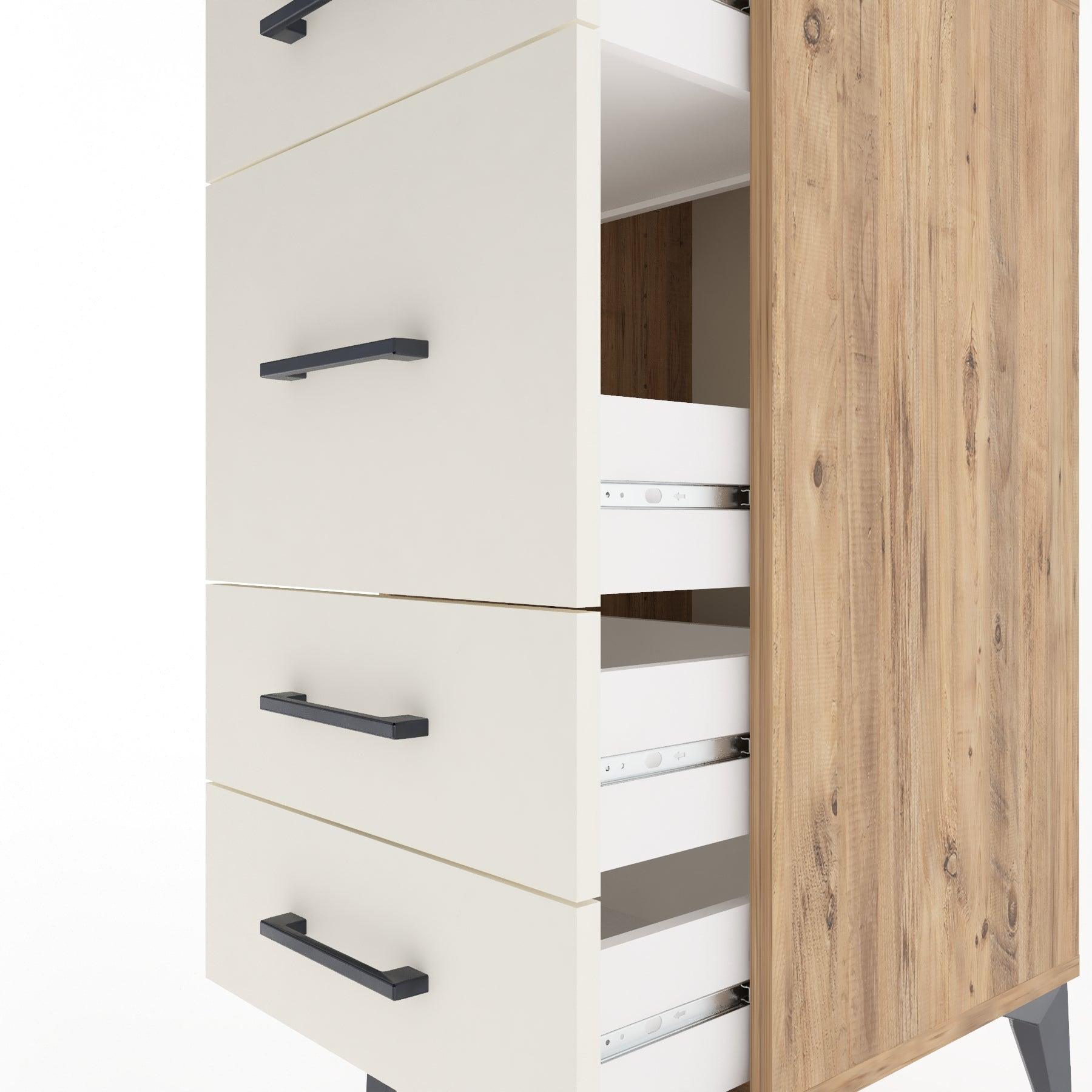 Woodntry Modular Nightstand Pine 44x44x84 cm Drawer C8-3