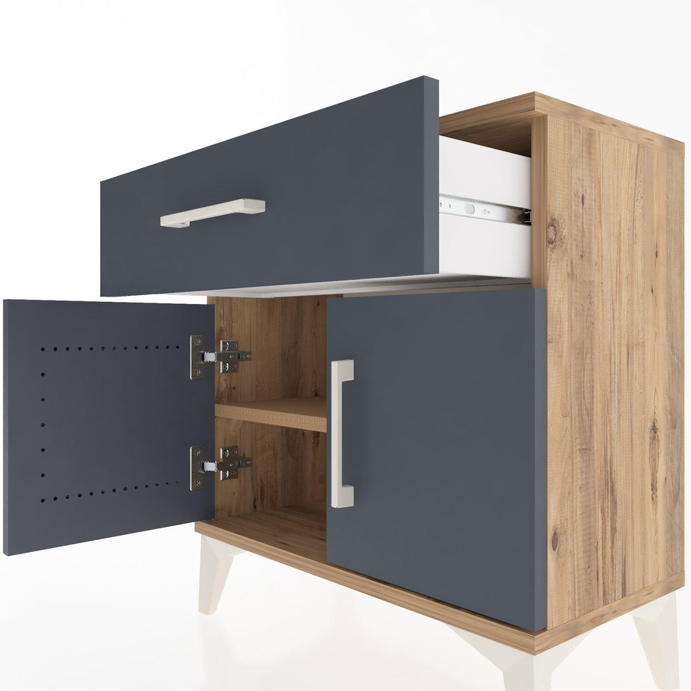 Woodntry Modular Nightstand Pine 60x30x52 cm with Cover and Drawer KC8-3