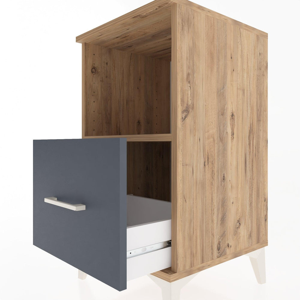 Woodntry Modular Nightstand Pine 44x44x68 cm with Drawers and Shelves CR8-3