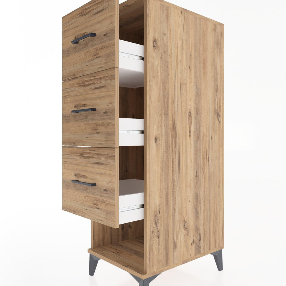 Woodntry Modular Cabinet Pine 44x59x122 cm with Drawers and Shelves CR108-3