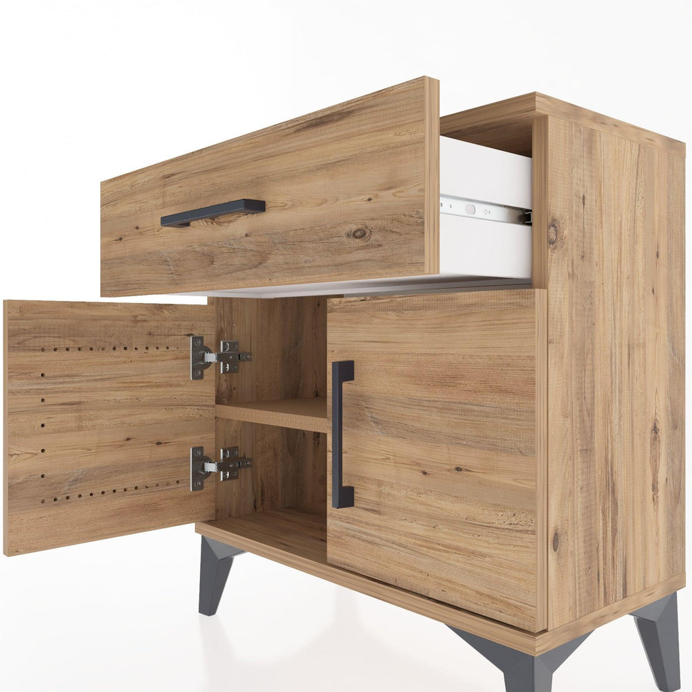 Woodntry Modular Nightstand Pine 60x30x52 cm with Cover and Drawer KC8-3