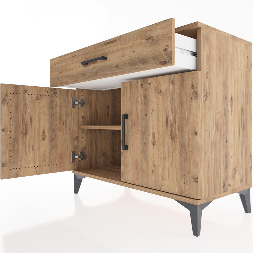 Woodntry Modüler Şifonyer Çam 88x44x68 cm Kapaklı ve Çekmeceli KC8-3