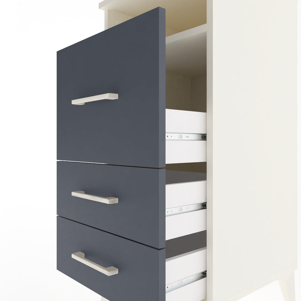 Woodntry Modular Nightstand Moonstone 44x44x84 cm with Drawer and Shelf CR9-1