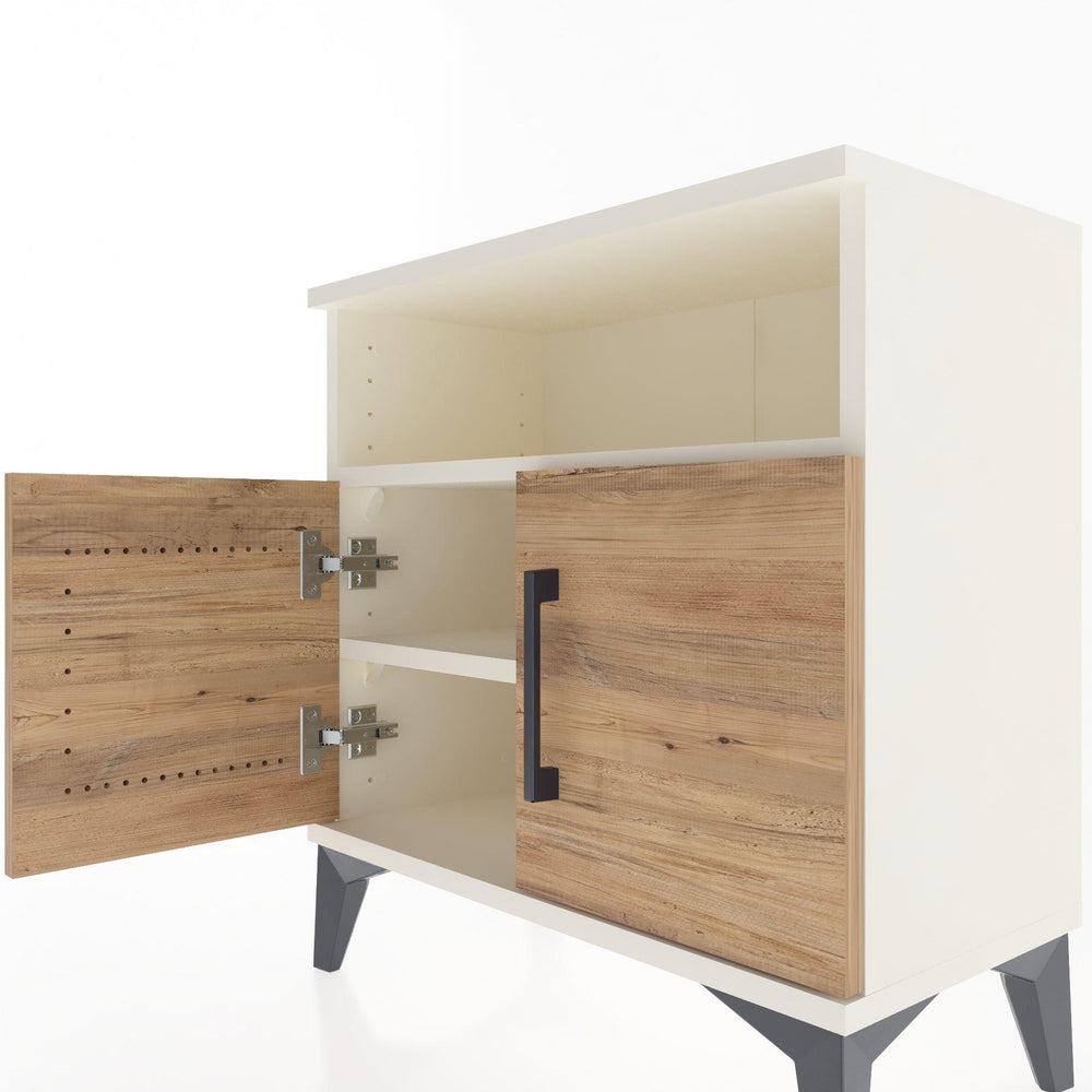 Woodntry Modular Nightstand Moonstone 60x30x52 cm with Cover and Shelf KR9-1