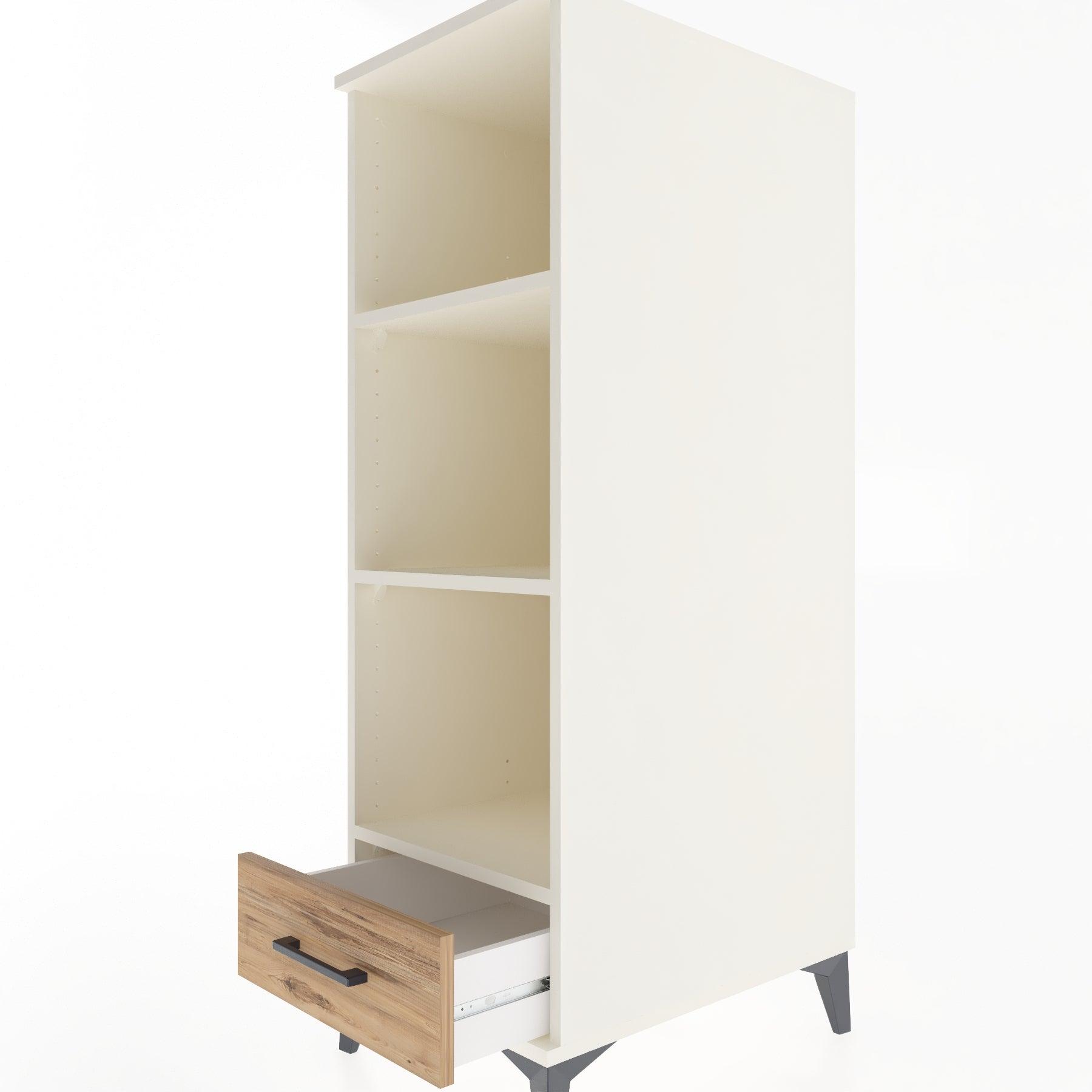 Woodntry Modular Cabinet Moonstone 44x30x122 cm with Drawers and Shelves CR109-1