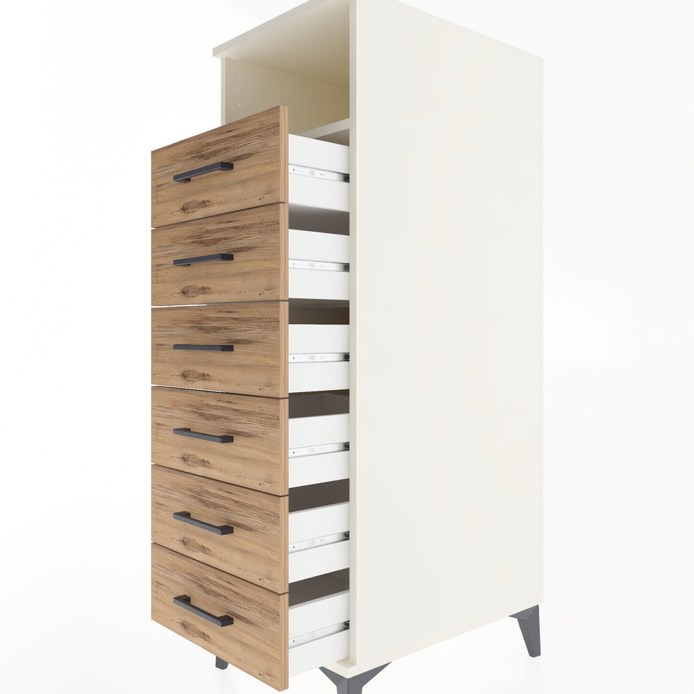 Woodntry Modular Cabinet Moonstone 44x59x122 cm with Drawers and Shelves CR59-1