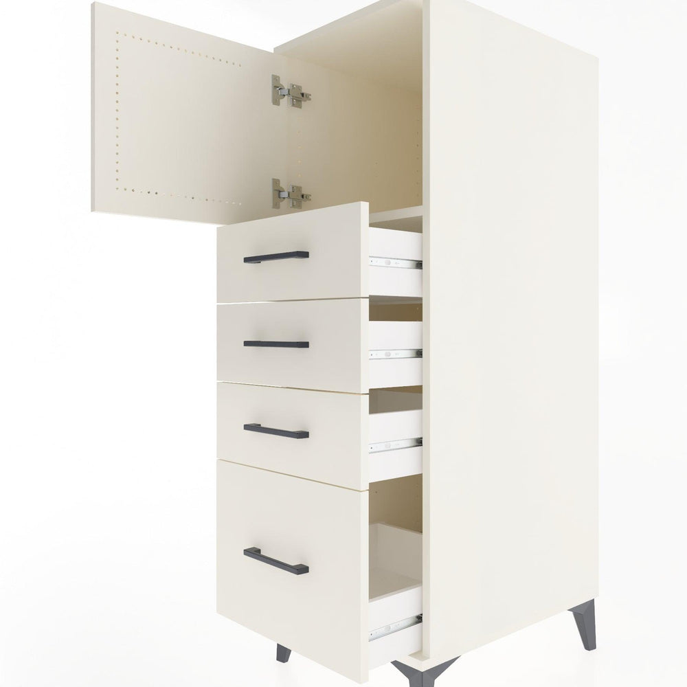 Woodntry Modüler Dolap Aytaşı 44x30x122 cm Kapaklı ve Çekmeceli KC9-1