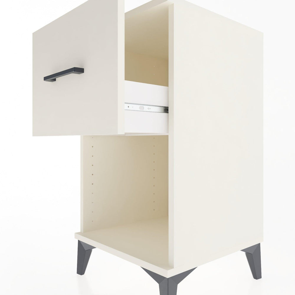 Woodntry Modular Nightstand Moonstone 44x44x68 cm with Drawer and Shelf CR9-1