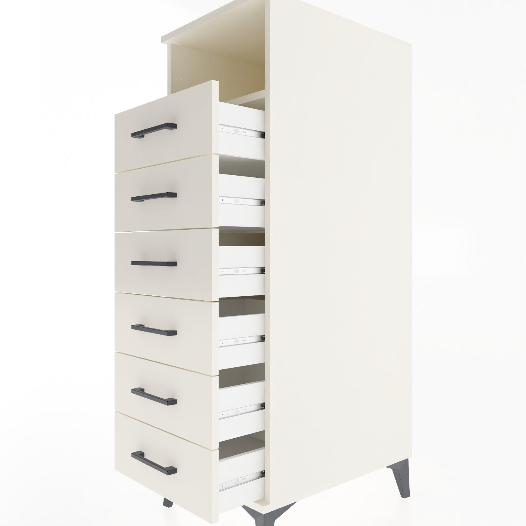 Woodntry Modular Cabinet Moonstone 44x30x122 cm with Drawers and Shelves CR59-1