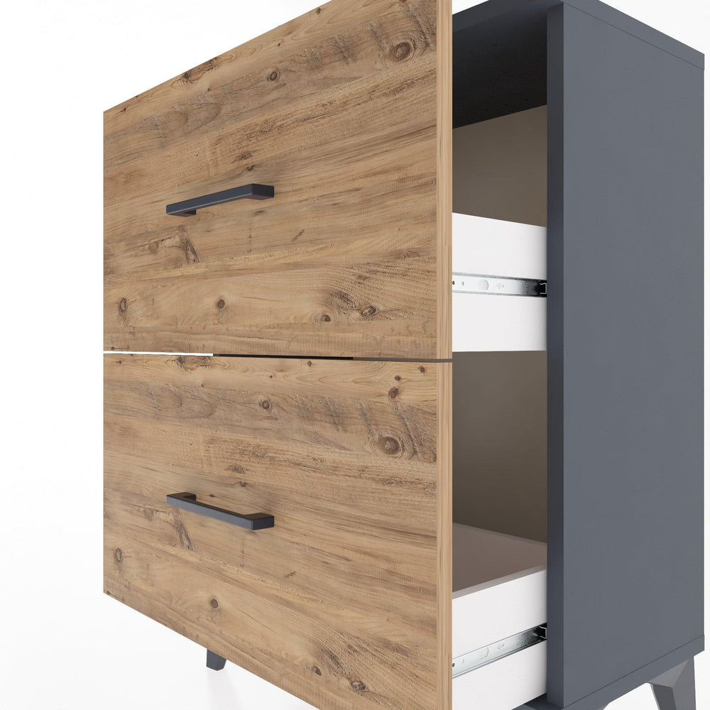 Woodntry Modular Nightstand Anthracite 60x30x68 cm Drawer C9-2