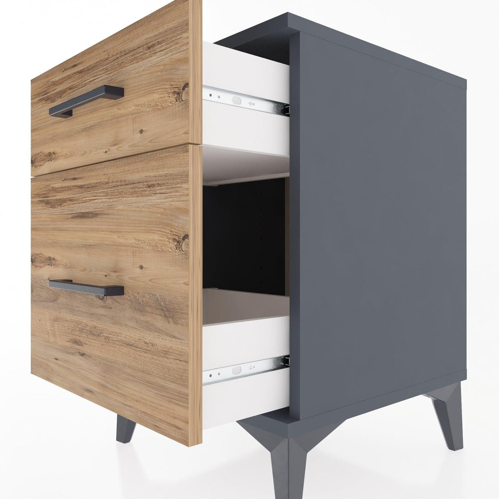 Woodntry Modular Nightstand Anthracite 44x44x52 cm Drawer C9-2