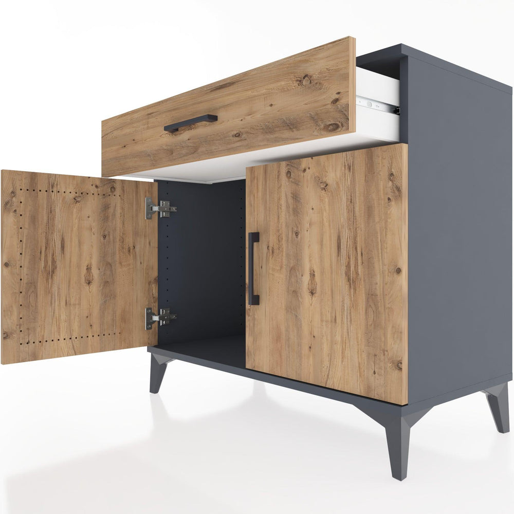 Woodntry Modular Dresser Anthracite 88x44x68 cm with Cover and Drawer KC9-2