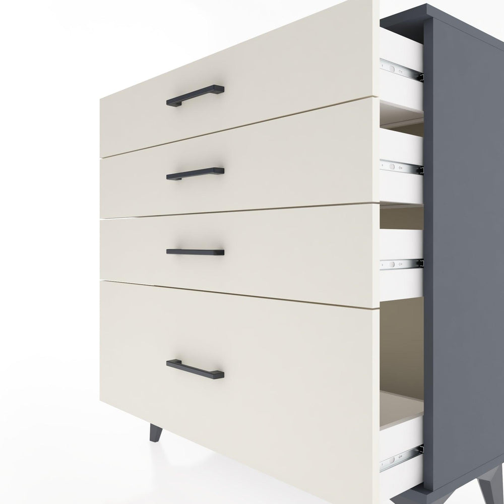 Woodntry Modüler Şifonyer Antrasit 88x30x84 cm Çekmeceli C9-2