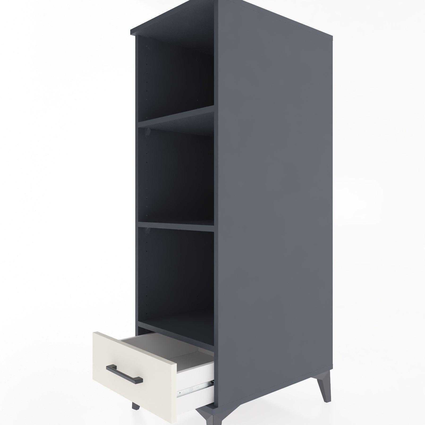 Woodntry Modular Cabinet Anthracite 44x30x122 cm with Drawers and Shelves CR109-2