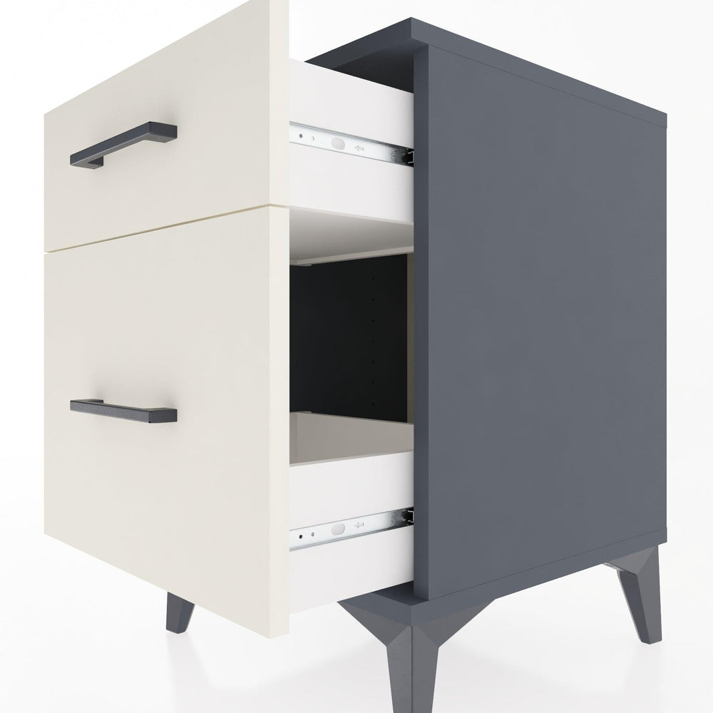 Woodntry Modular Nightstand Anthracite 44x44x52 cm Drawer C9-2